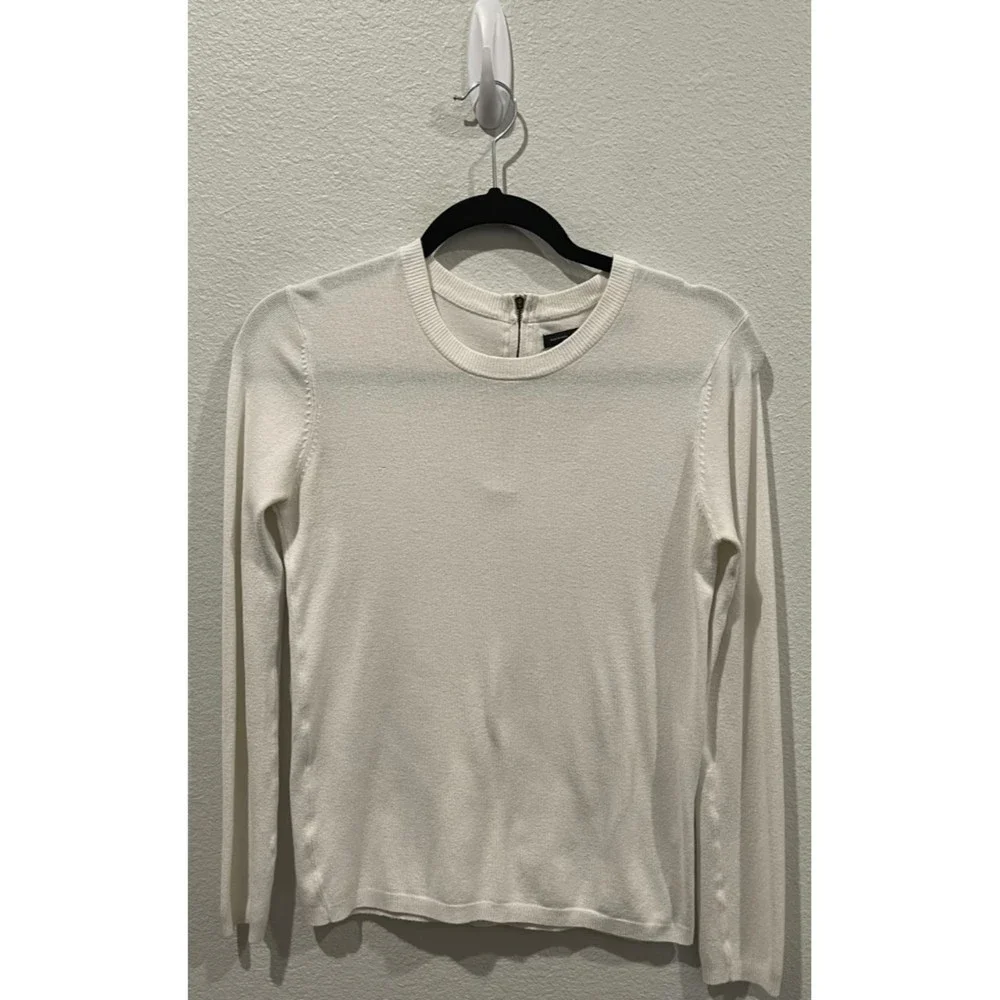 ZARA Antique White Long Sleeve Knit Sweatshirt - Picture 1 of 6